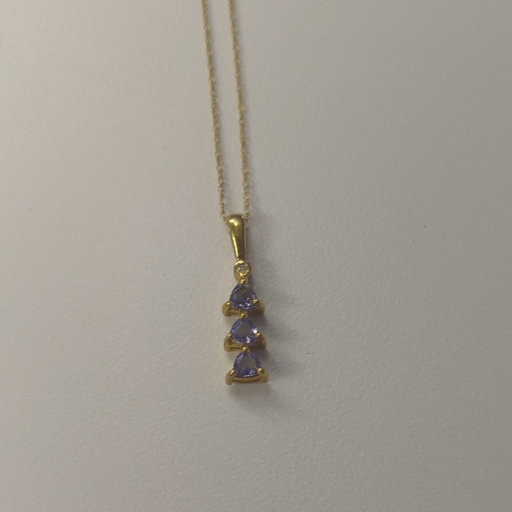 Tanzanite Gold Pendant Necklace